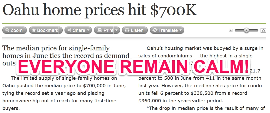 Oahu prices hit $700K